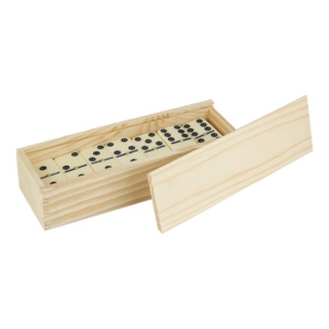 JM 045, DOMINO KATAVI. Domino con caja de madera con 28 piezas.