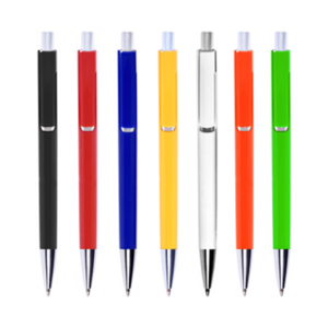 BP238, BOLÍGRAFO PLÁSTICO INN. Bolígrafo con cuerpo de color. Clip innovador. Puntera y pulsador con detalles color plata