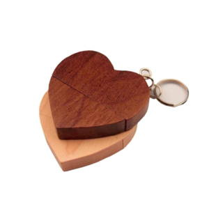 LD186ME-4GB, USB en madera con forma de Corazón