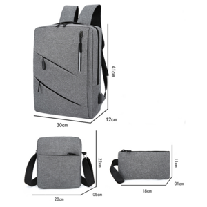 MAL 618, Set maletines Nikola Incluye Backpack, bolsa correa larga y bolsillo de mano Backpack con salida para usb y audífonos. 3 compartimentos al frentr con cierre. Compartimento interior para laptop
