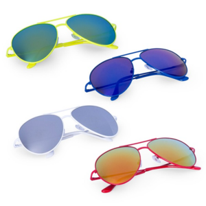 4800, Gafas de sol estilo aviador con portección UV400. Con montura metálica en brillantes colores y lentes espejadas a juego. Protección UV400