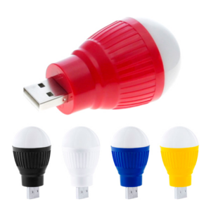 4822, Lámpara de tecnología led con forma de bombilla y alimentación USB. En original diseño bicolor y presentada en elegante caja individual en color plateado. 1 Led