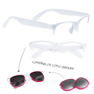 5049, Montura de gafas de clásico diseño en color blanco de acabado brillante. Con troquelado especial para combinación con lentes disponibles (se venden por separado).