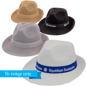 3574, Sombrero de alta calidad en material sintético de sobrios colores con confortable cinta interior a juego.