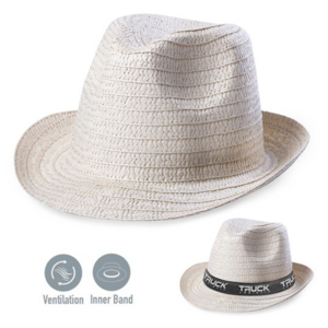 5915, Sombrero en fibra sintética de alta calidad. Con cinta interior y orificios de ventilación.