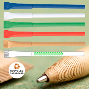 6321, Bolígrafo de línea nature en cartón reciclado y original capucha a juego. Con tinta azul y disponible en variada gama de colores nature.