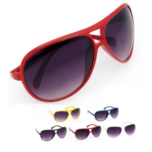 3950, Gafas de sol estilo aviador con portección UV400. Con montura en brillantes colores y lentes ahumadas. Protección UV400