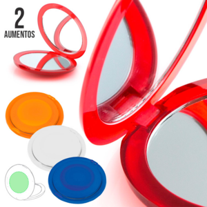 3192, Espejo plegable en variada gama de vivos colores translúcidos con dos espejos interiores de aumentos 1x/2x. 2 Aumentos