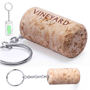 6015, Llavero enólogo de corcho natural para los amantes del vino y los productos ecológicos elaborados con materiales naturales.