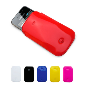 4016, Práctica funda para smarthone en resistente PVC brillante de llamativos colores.
