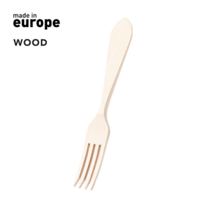 2668, Tenedor mediano de fabricación europea y hecho en madera natural, con cómodo mango. Incluye certificación PEFC, contribuyendo así a la preservación de los bosques y la biodiversidad forestal.