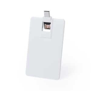 6233 16GB, Memoria USB tarjeta de 16GB de capacidad, con conexión Tipo C y tecnología OTG. De diseño ultraplano, mecanismo plegable y especialmente diseñada para marcaje a todo color en digital. Compatible con dispositivos móviles Android con funcionalidad OTG. Presentada en funda individual. Conexión Tipo C. Presentación Individual