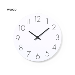 1692, Reloj de pared fabricado en madera MDF y dial en blanco. Presentado en caja individual de diseño kraft. Alimentación a pilas (1xAA no incluida). 1 Pila AA No Incluida