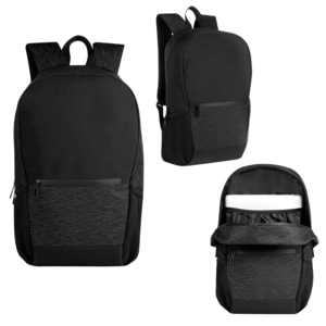 SIN 403, MOCHILA CAMERON. Mochila con bolsa principal con espacio para laptop, bolsa frontal con cierre, 2 bolsas laterales de red y tirantes acojinados.