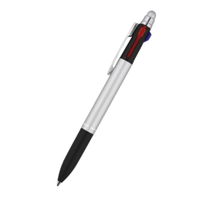 AL-8703, Bolígrafo 3 en 1 con clip metálico, tintas negra, roja y azul