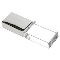 MEM-K01, MEMORIA USB DE 16 GB DE CRISTAL CON LUZ LED AZUL INCLUYE ESTUCHE METÃLICO