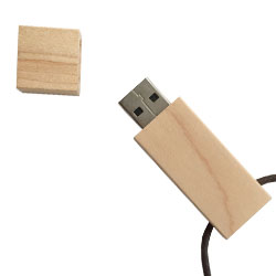 MEM-W01, MEMORIA USB DE 8 GB DE MADERA, INCLUYE CAJA DE CARTON BLANCA