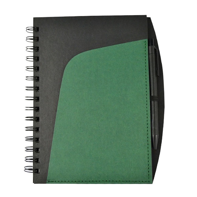 ESC 312, Libreta Lisboa Material: Cartón reciclado Funciones: 60 hojas rayadas. Incluye bolígrafo y note-pads