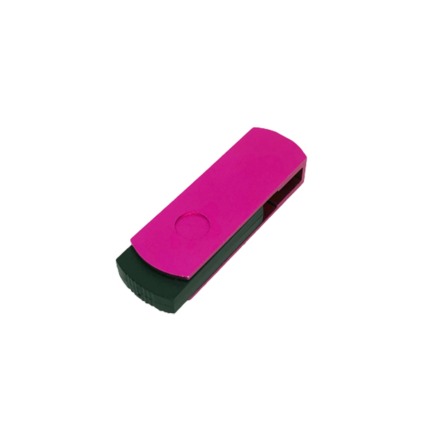 LD104-4GB, USB Giratoria Carcasa Negra de plástico con Clip Metálico de Color