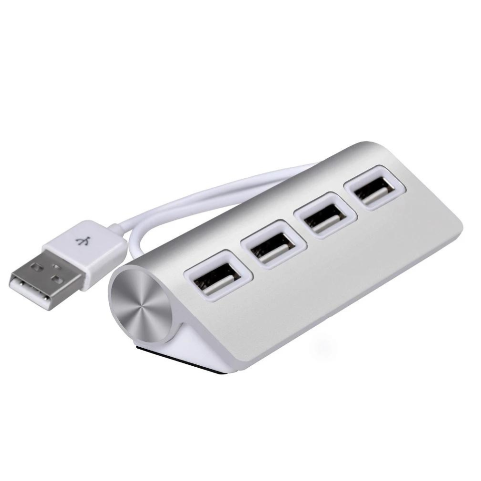 TEC113, MULTIPUERTO USB DE ESCRITORIO. Multipuerto de Escritorio con 4 entradas USB 2.0 Fabricado en Aluminio.
