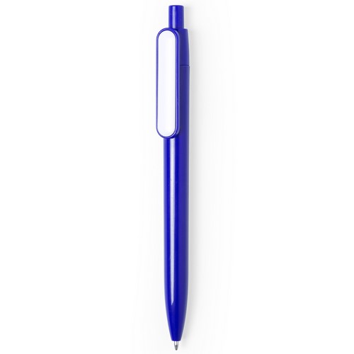 5416, Bolígrafo puntero de mecanismo pulsador con cuerpo de acabado brillo en alegres colores. Con clip gigante diseñado para fácil impresión. Tinta azul.