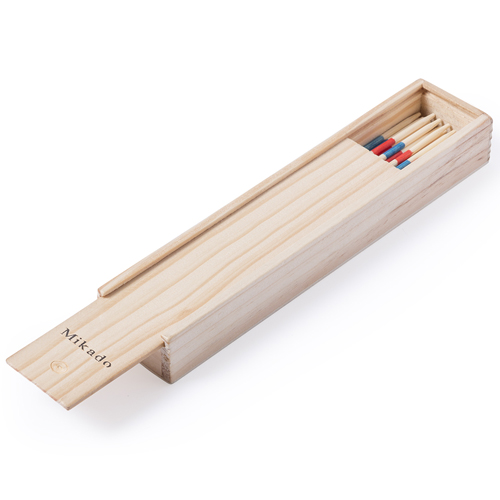 5718, Clásico juego de habilidad mikado con 41 palitos de madera. Presentado en caja de madera con tapadera deslizante. 41 Piezas