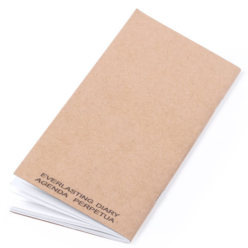 5794, Agenda perpetua con tapas de suave tacto acabadas en resistente cartón reciclado. Diseño semana vista con 26 hojas.
