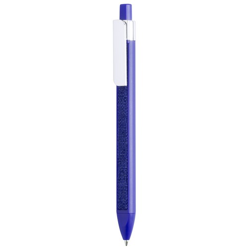 5812, Original bolígrafo de mecanismo pulsador con diseño cuadrangular y suave tira de tela a juego integrada en cuerpo. En variada gama de vivos colores y con clip rectangular para marcaje. Tinta azul.