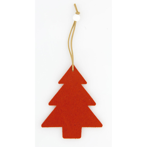 9537, Figuras navideñas para colgar en suave fieltro. Disponibles en diseños copo de nieve, árbol de navidad y reno.