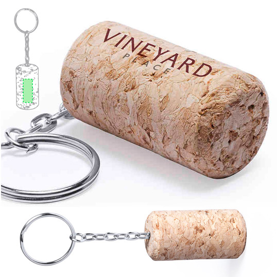 6015, Llavero enólogo de corcho natural para los amantes del vino y los productos ecológicos elaborados con materiales naturales.