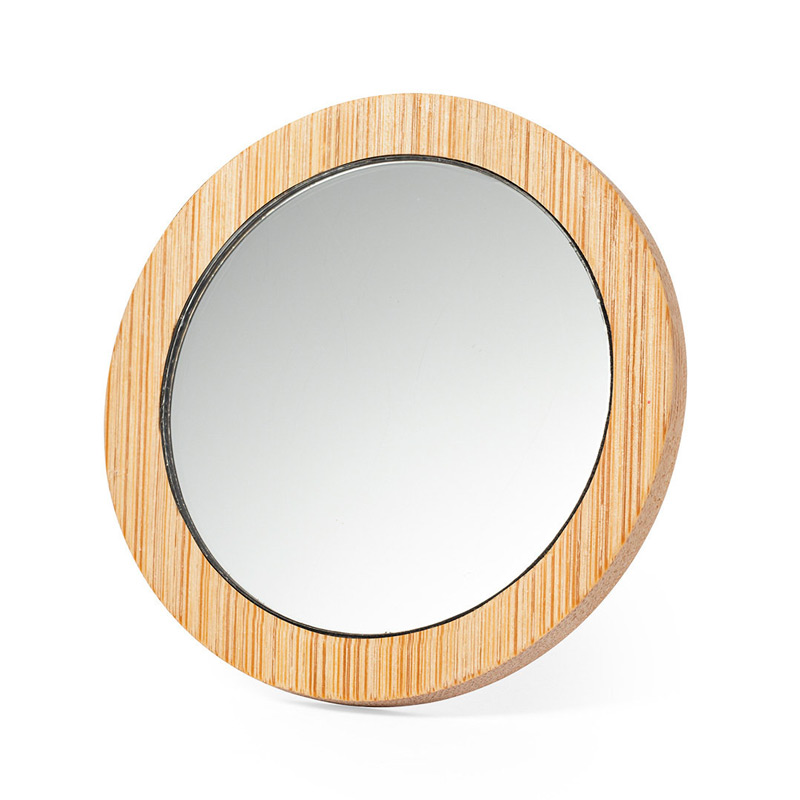 1236, Espejo 1X de línea nature fabricado en bambú. Presentado en caja individual de diseño eco.