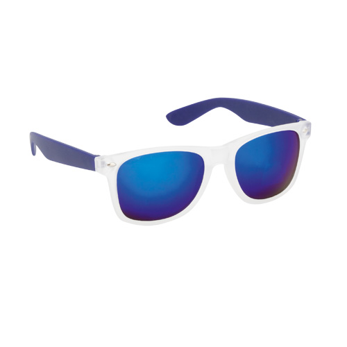 4217, Gafas de sol con protección UV400 de clásico diseño. Con montura de acabado translúcido, patillas en divertidos colores y lentes espejados a juego. Protección UV400