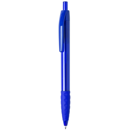 5167, Bolígrafo con mecanismo de pulsador, con cuerpo en color tránslucido en alegres colores. De suave y cómoda empuñadura y con clip a juego. Tinta azul.