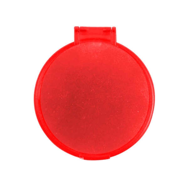 BE-006, Espejo de bolsillo redondo fabricado en plástico, colores: azul, blanco, morado, rosa, rojo y naranja
