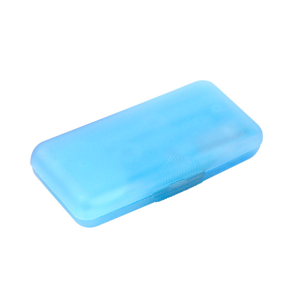 BE-009, Set de manicure en estuche de plástico con 4 piezas, colores: azul, blanco, rosa, rojo y naranja