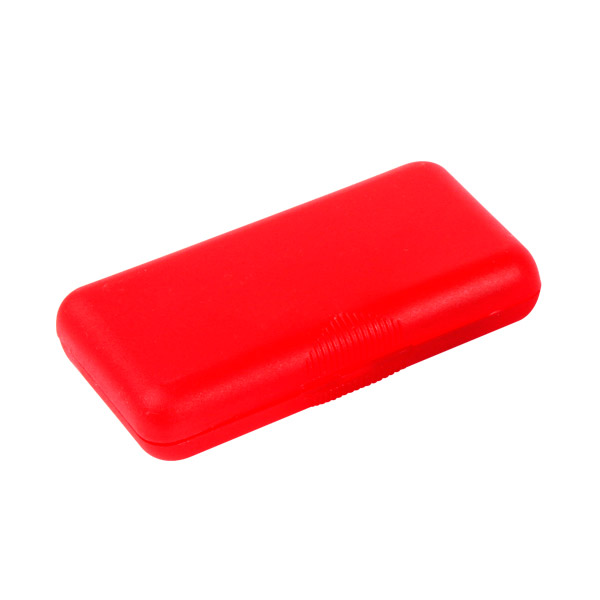 BE-009, Set de manicure en estuche de plástico con 4 piezas, colores: azul, blanco, rosa, rojo y naranja