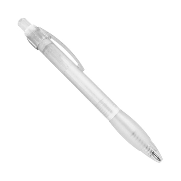 BL-045, Bolígrafo de plástico retráctil con grip y tinta negra.