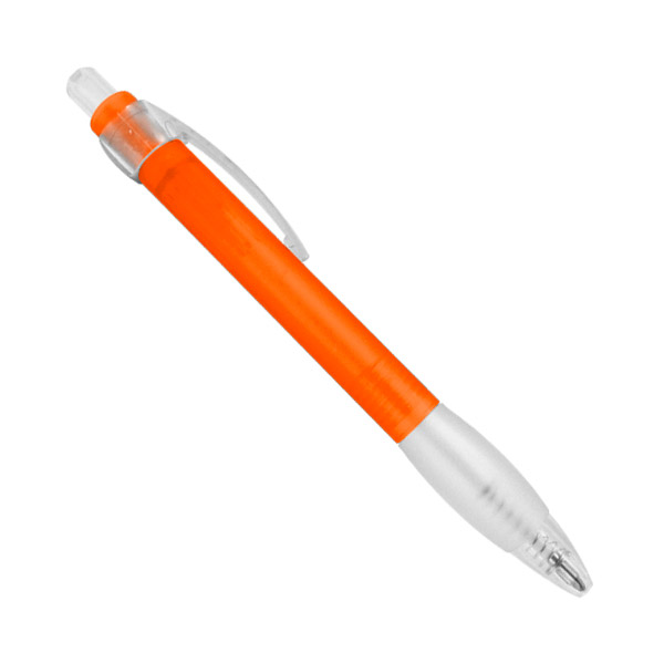 BL-045, Bolígrafo de plástico retráctil con grip y tinta negra.