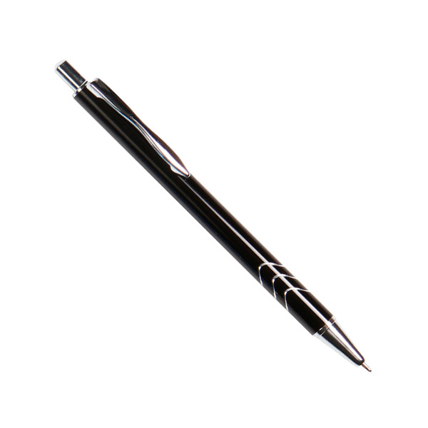 BL-091, Boligrafo metalico con tinta negra, colores: azul, plata, morado, negro, naranja, rojo y verde