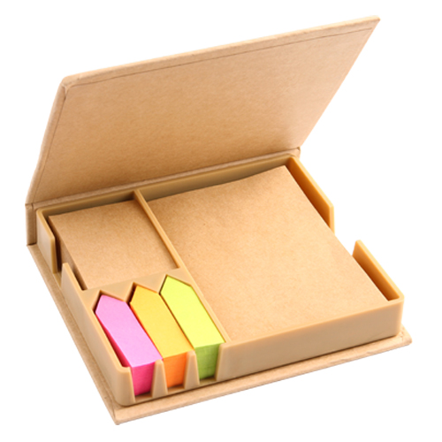 DK-038, Set ecologico con notas adhesivas (150 rectangulaes y 150 cuadradas) y banteritas de colores (420 en 3 colores)