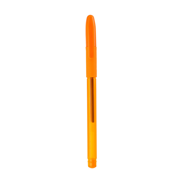 GL 23901, LAAX. Bolígrafo de plástico con tinta de gel, tapa sólida y clip de plástico.