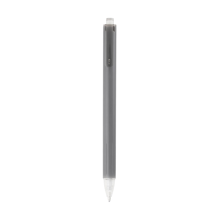 BP 23165, MIM. Bolígrafo de plástico color sólido, clip transparente y mecanismo de click.