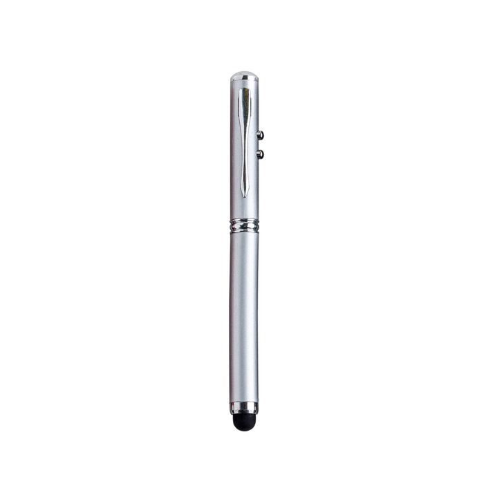 al-7660, Bolígrafo de aluminio con, luz blanca, láser y goma touch screen.