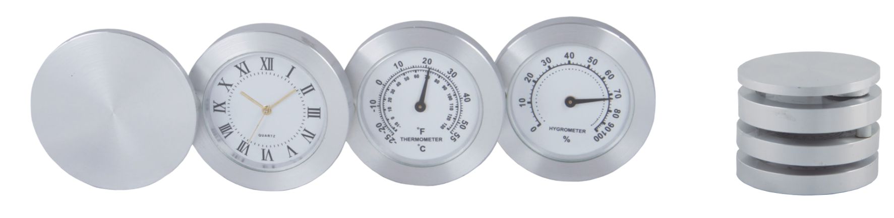 RL46, Reloj, termometro e hidrometro de aluminio