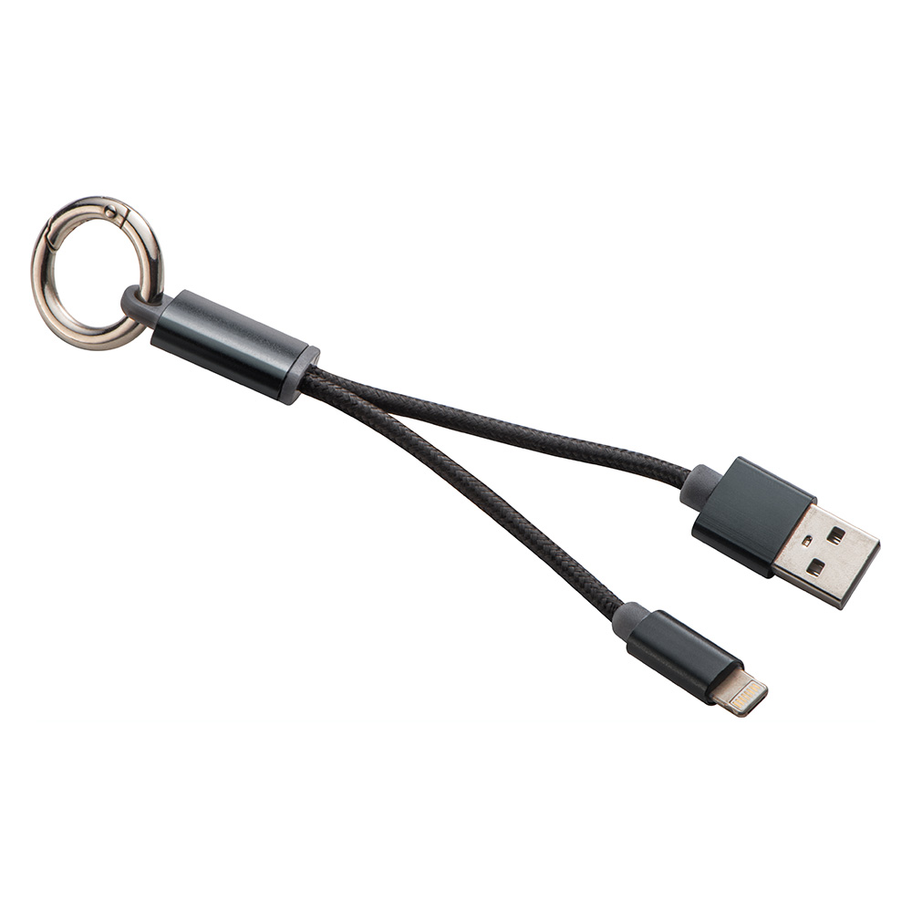 20618, Llavero con práctico cable de carga USB 2 en 1, para dispositivos iOS y Android.
